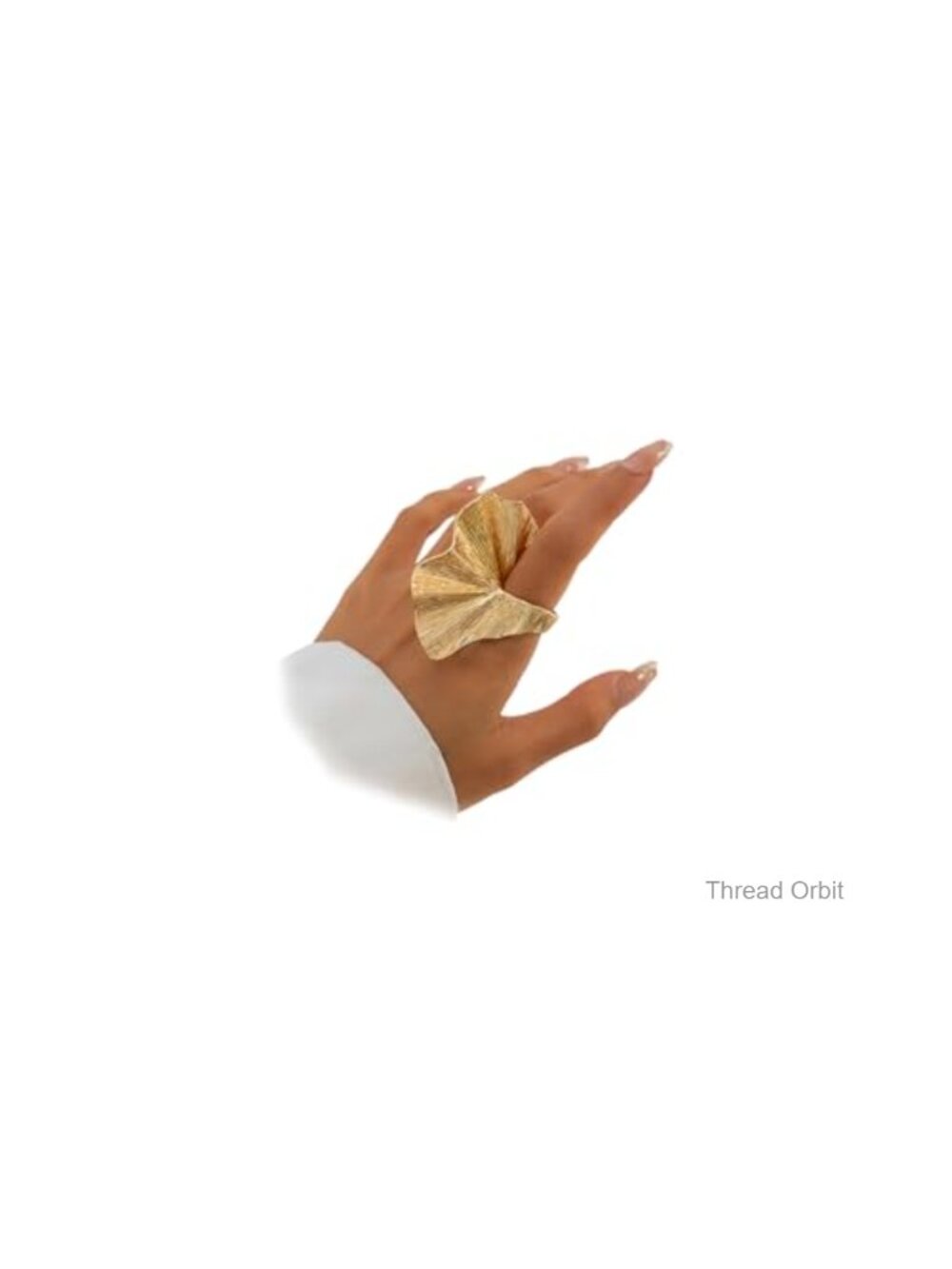 Chunky Gold Geometric Flower Knuckle Ring Vintage Ginkgo Leaf Fan Shaped